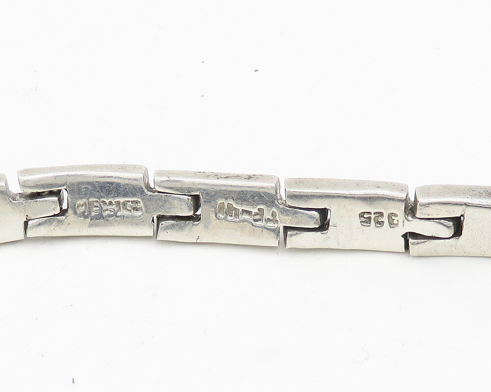 MEXICO 925 Sterling Silver  Vintage Brick Layer Hinge Chain Bracelet  BT7522