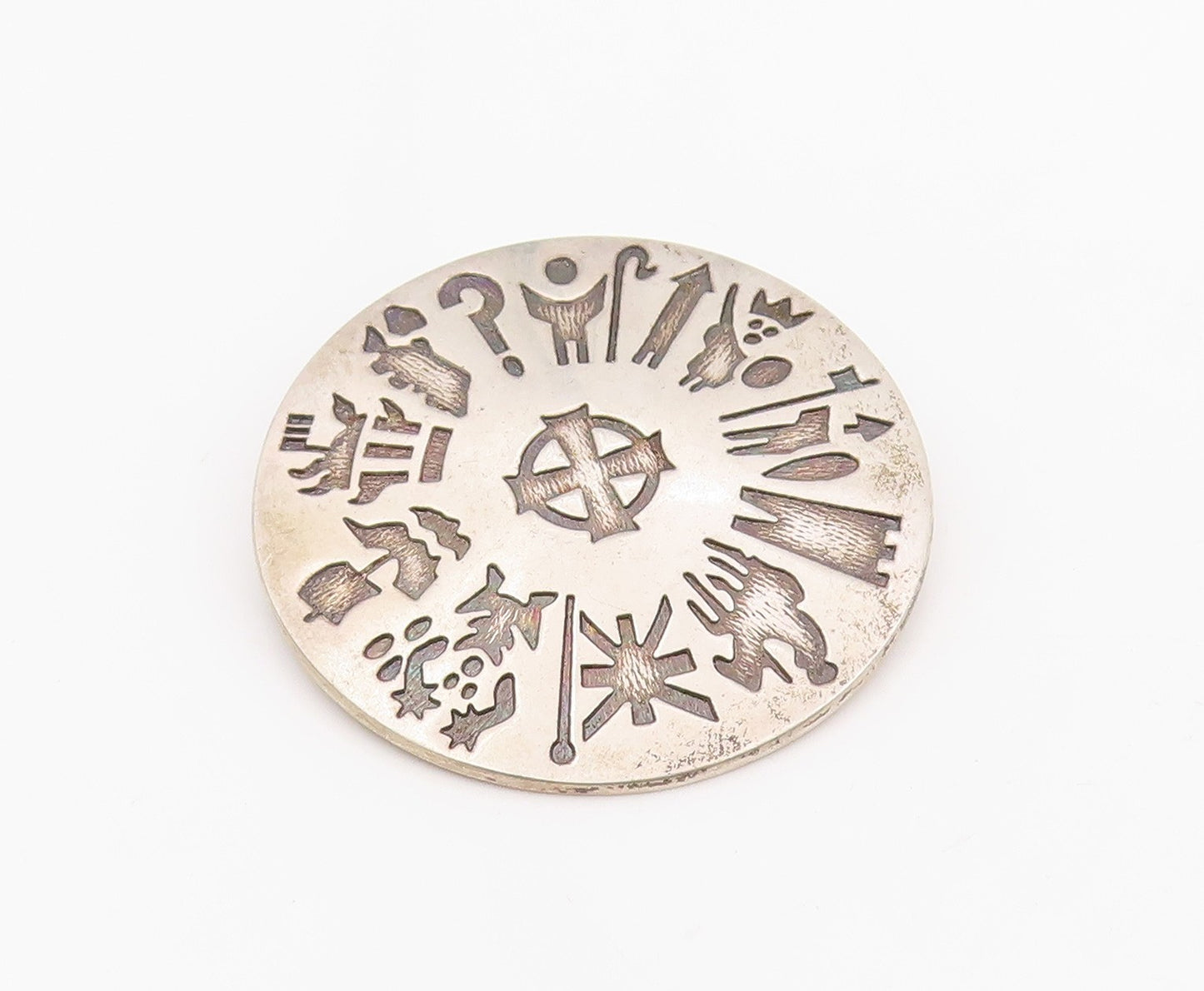 925 Sterling Silver Vintage Brooch IRELAND Symbols Of Irish Heritage  BP12076