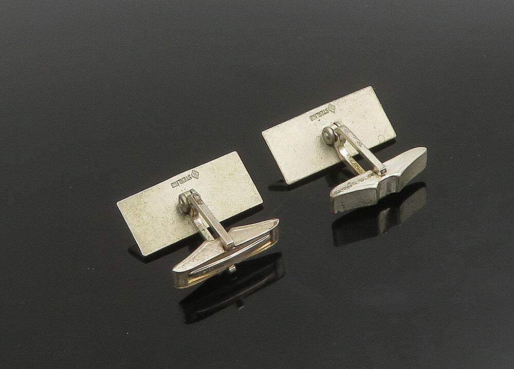 925 Sterling Silver Vintage Multi Shape Pattern Square Cufflinks TR3177