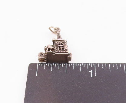 925 Silver  Vintage Couple Getting Married In Church Pendant (OPENS)  PT20456