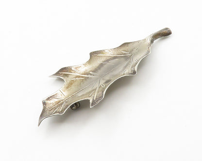 STUART NYE 925 Sterling Silver  Vintage Single Leaf Motif Brooch Pin  BP5690