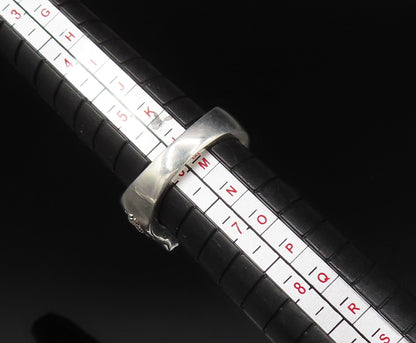 925 Silver  Vintage Two Tone Smoky Quartz Braided Shank Ring Sz 6  RG25629