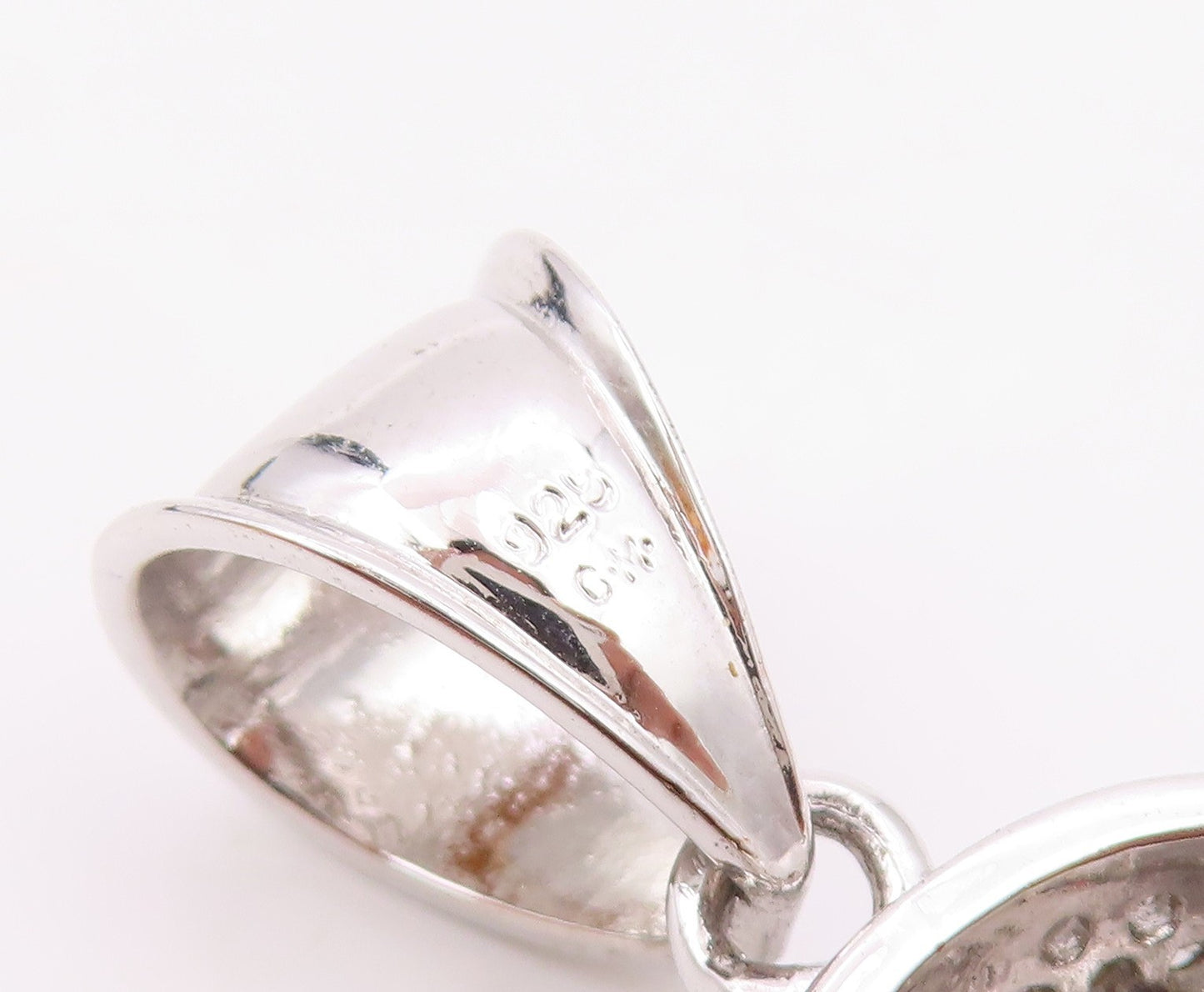 925 Sterling Silver  Shiny Cubic Zirconia Football Helmet Pendant  PT11835