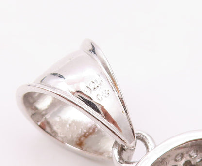 925 Sterling Silver  Shiny Cubic Zirconia Football Helmet Pendant  PT11835