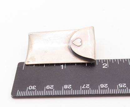 925 Sterling Silver Vintage Brooch Pin Designer Cutout Love Letter BP11288