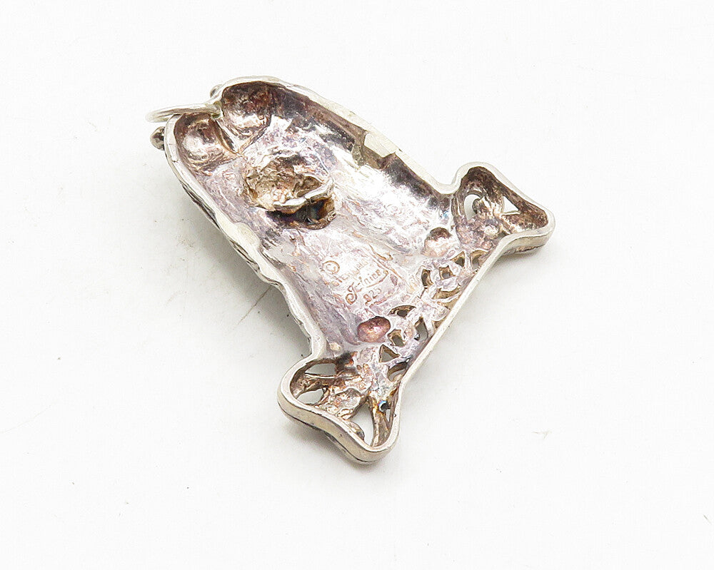 JEZLAINE 925 Sterling Silver  Vintage Dark Tone Dog & Bone Pendant  PT7482