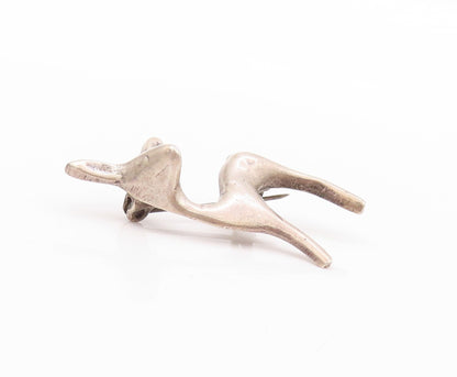 925 Sterling Silver Vintage Brooch Antique Minimalist Baby Deer Cutout  BP11644