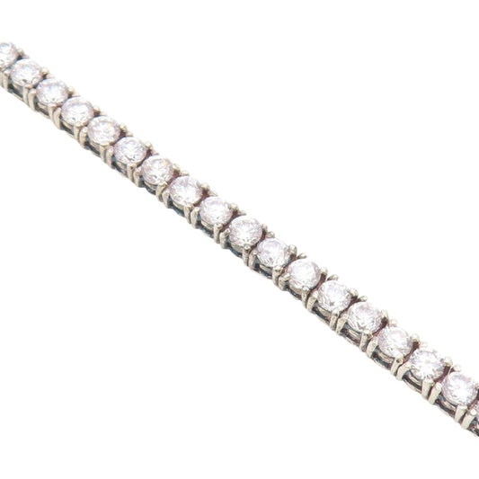 925 Sterling Silver  Prong Set Shiny Cubic Zirconia Tennis Bracelet  BT6415