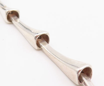 925 Sterling Silver Vintage Necklace Minimalist Tapered Bar Link Chain  NE4733