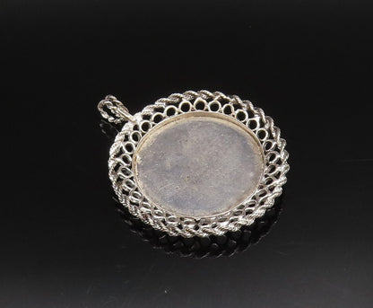 925 Sterling Silver  Vintage Openwork Pisces Fish Astrology Pendant  PT21852