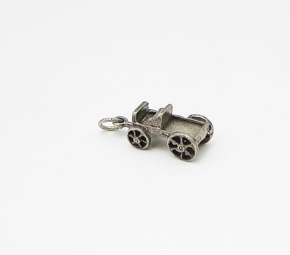 925 Sterling Silver  Vintage Field Car Charm Pendant  PT2290