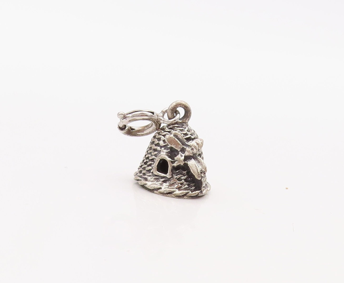925 Sterling Silver Vintage Pendant Domed Carved Wind Mill  PT23562