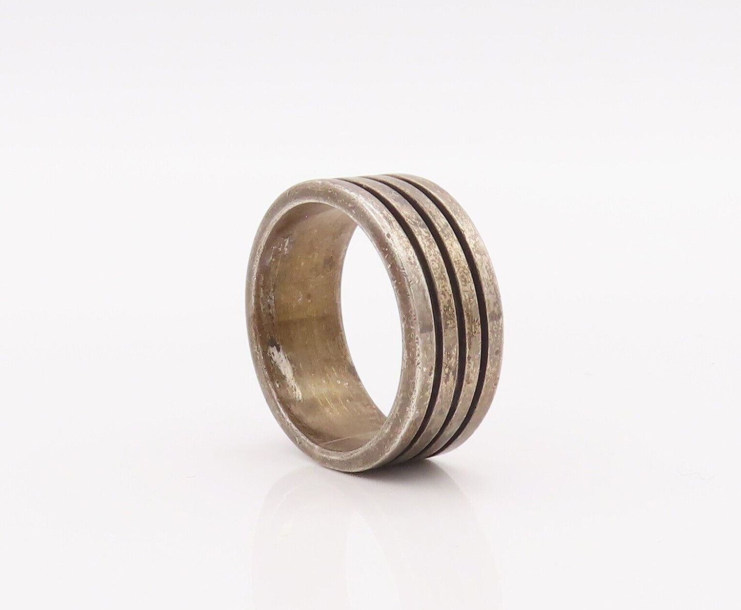 925 Sterling Silver Vintage Ring Minimalist Grooved Rings  Sz 7  RG28346