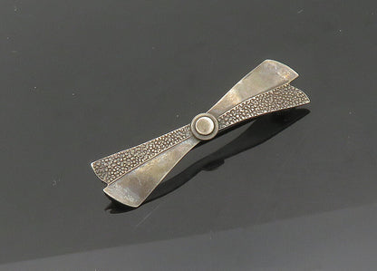 925 Sterling Silver  Vintage Antique Dark Tone Bow Tie Brooch Pin  BP8111