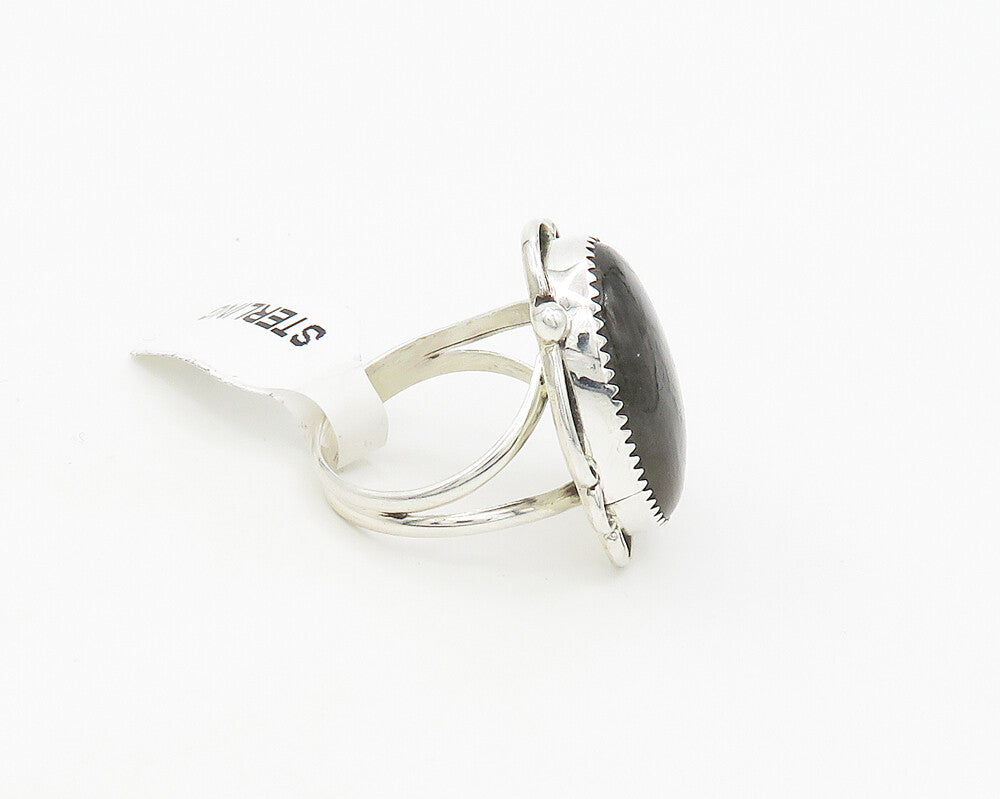 BERNADINE BEGAY TSOSIE NAVAJO 925 Silver  Labradorite Ring Sz 8.5  RG17853