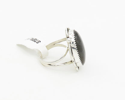 BERNADINE BEGAY TSOSIE NAVAJO 925 Silver  Labradorite Ring Sz 8.5  RG17853