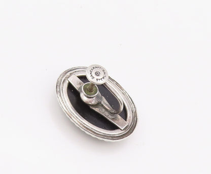 925 Sterling Silver Earrings DANCRAFT Large Carved Oval Cabochon Onyx  EG12831