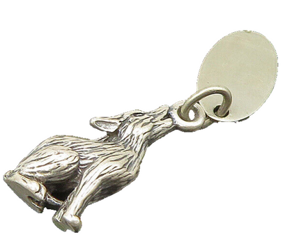 925 Sterling Silver  Vintage Howling Wolf Yellowstone Park Pendant  PT17427