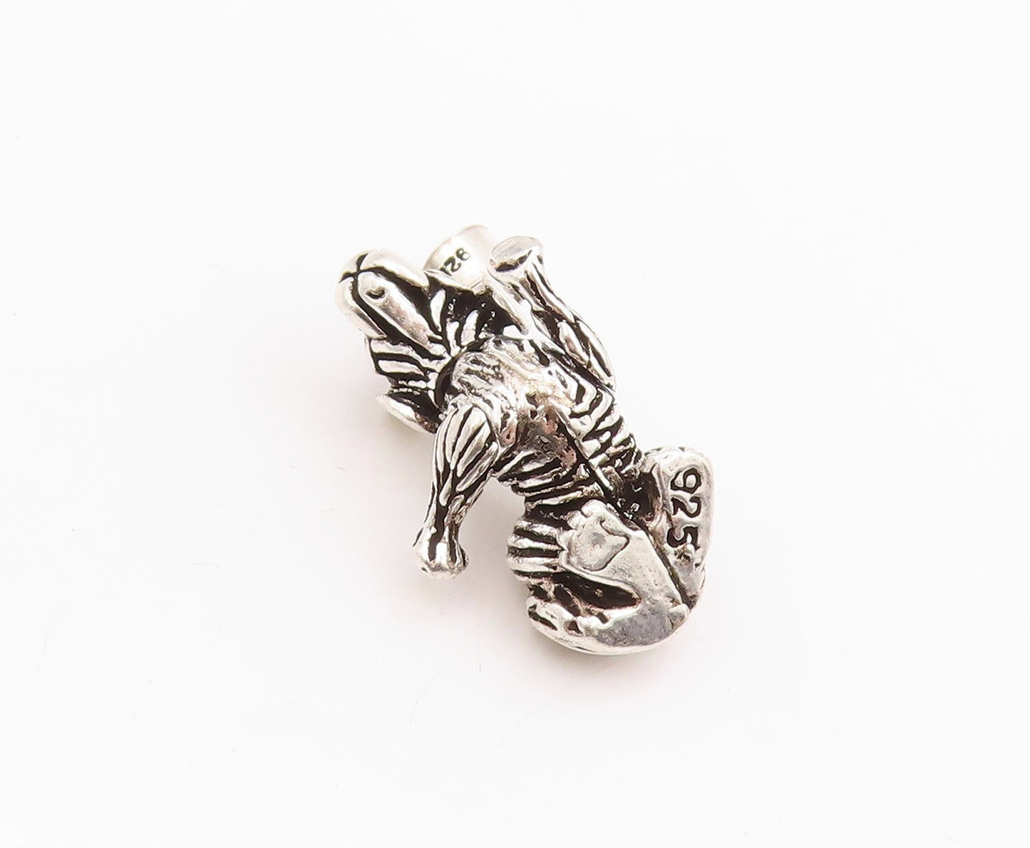 925 Sterling Silver Vintage Pendant Tiger Striped Dog Charm (MOVES)  PT24726