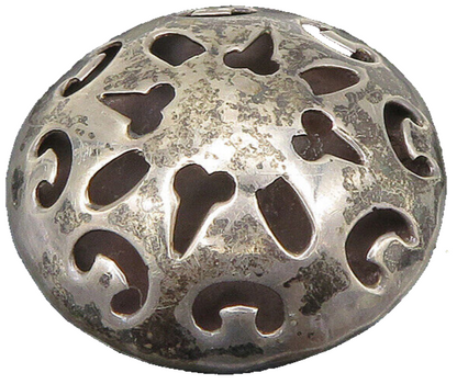 MEXICO 925 Sterling Silver  Vintage Cutout Design Dome Brooch Pin  BP8695