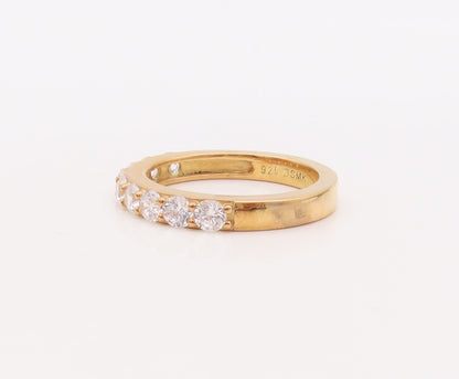 925 Sterling Silver Vintage Ring Gold Plated Stackable CZ Bands  Sz 7  RG29926