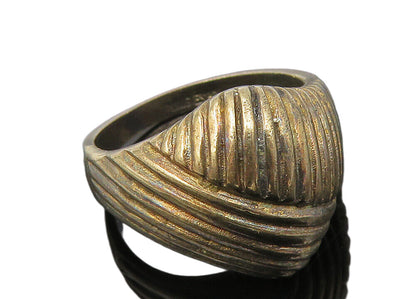 ESPO 925 Sterling Silver  Vintage Dark Tone Dome Band Ring Sz 7  RG10584