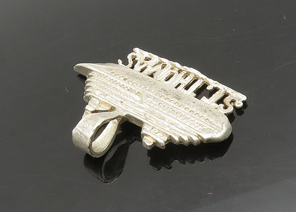 925 Sterling Silver  Vintage Shiny St. Thomas Cruise Souvenir Pendant  PT16325