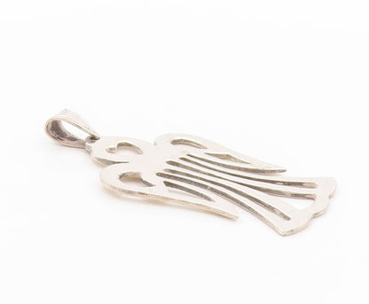 925 Sterling Silver Vintage Pendant Designer Cutout Angel With Wings  PT24130