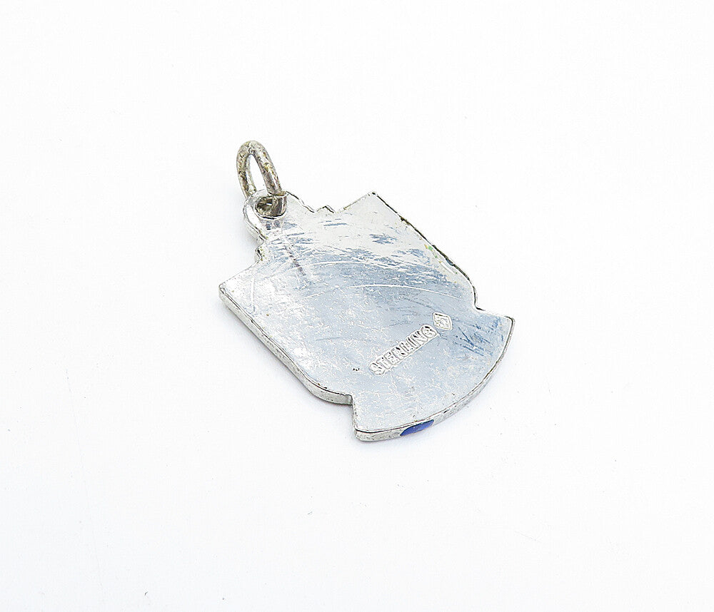 925 Sterling Silver  Vintage Petite Enamel Star 25 Years Drop Pendant  PT4946