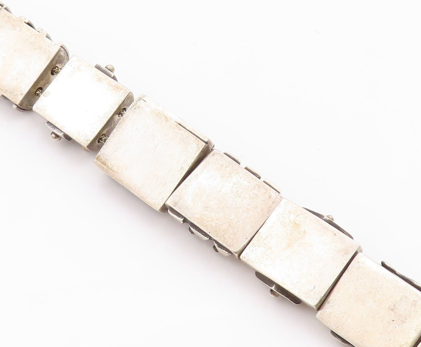 925 Sterling Silver Vintage Bracelet DEBORAH ARMSTRONG Dark Tone Carved  BT11100