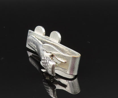 925 Sterling Silver  Vintage Blue Enamel Old Motion Film Tie Clip  TR3341