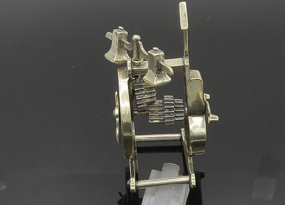 925 Sterling Silver  Vintage Heavy Mechanical Desktop Clock (SPINS)  TR2752
