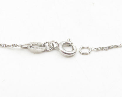 925 Silver  Genuine Black & White Diamonds Love Hearts Chain Necklace  NE2059