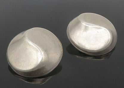 925 Sterling Silver  Vintage Hollow Swirl Dome Non Pierce Earrings  EG5519