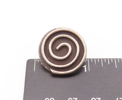 925 Sterling Silver Vintage Earrings Designer Swirly Rope Spiral  EG12853