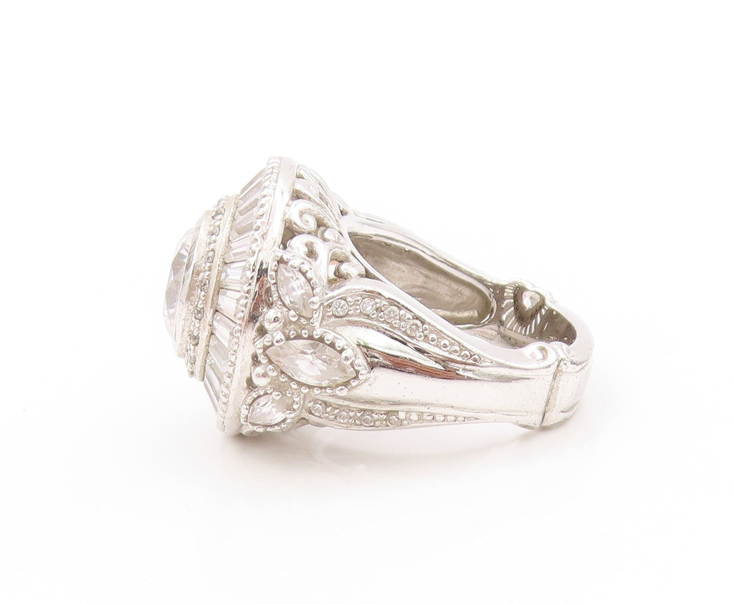 925 Sterling Silver Vintage Ring MICHAEL VALITUTTI Multi Cut CZ  Sz 6.5  RG32971