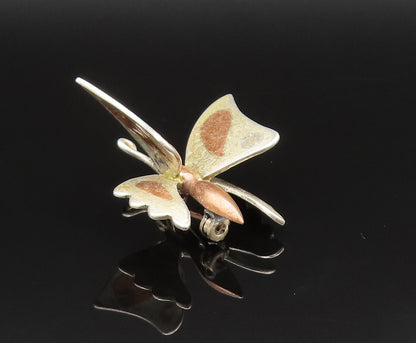 METALES CASADOS 925 Silver  Vintage Two Tone 3D Butterfly Brooch Pin  BP9654