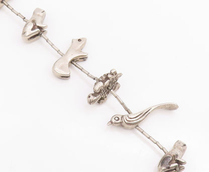 925 Sterling Silver Vintage Necklace Classic Animal Fetish Design Chain  NE4739
