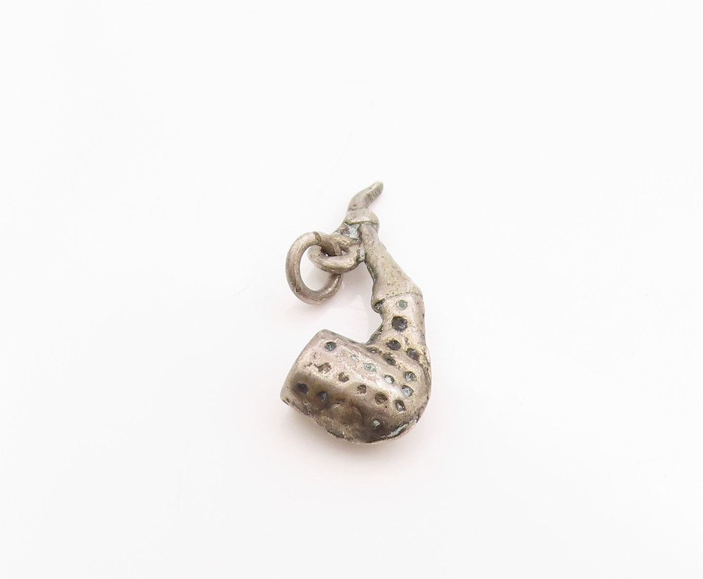925 Sterling Silver Vintage Pendant Etched Dotted Piper Smoking Charm  PT24807