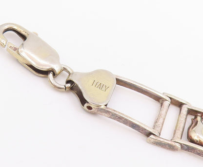 925 Sterling Silver Vintage Bracelet Good Luck Elephant Figural Link  BT11630