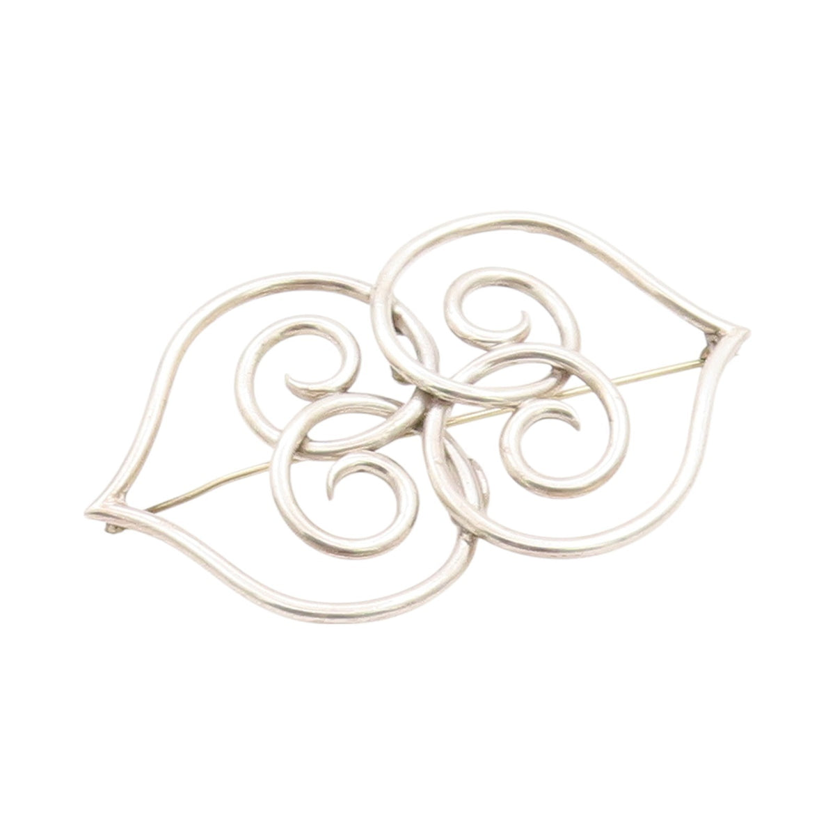925 Sterling Silver Vintage Brooch Large Artisan Made Design Cutout BP11598