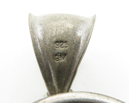 925 Sterling Silver  Vintage Open Design Wheel Motif Drop Pendant  PT8471