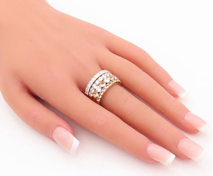 925 Sterling Silver Vintage Ring Gold Plated Stackable CZ Bands  Sz 7  RG29926