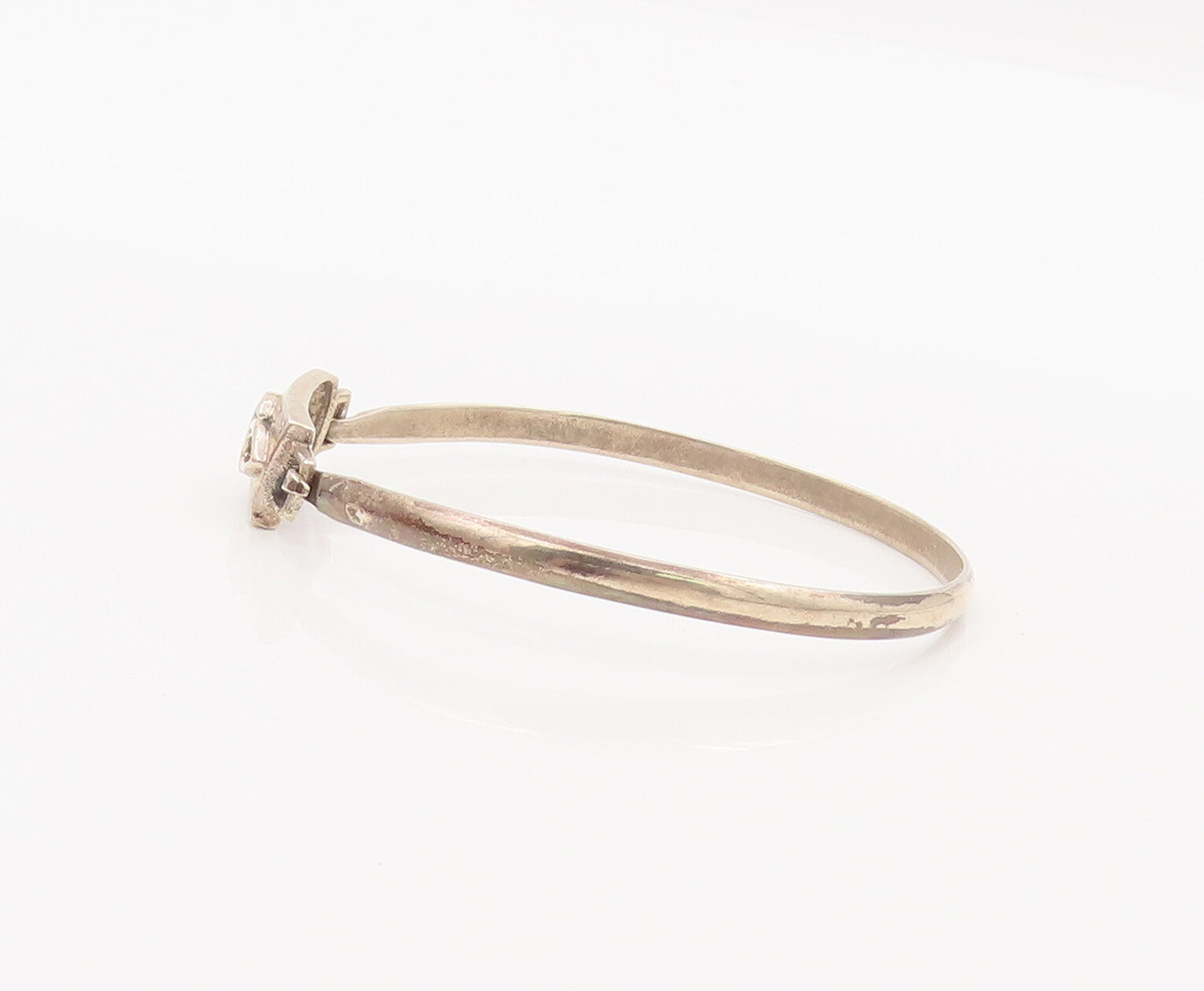 925 Sterling Silver Vintage Bracelet Minimalist Celtic Carved Bangle  BT10418
