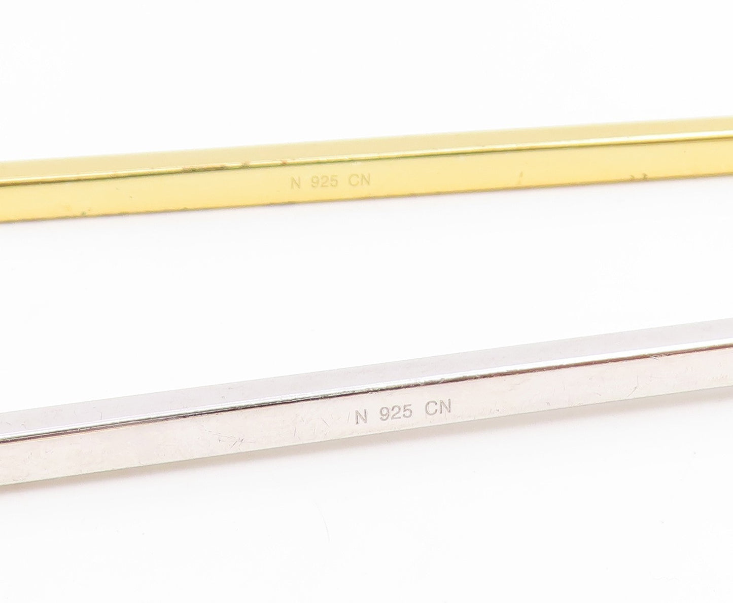 925 Sterling Silver Vintage Bracelet Two Tone Classic Sleek Bar Bangle  BT11916