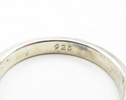 925 Sterling Silver  Shiny Round Cut Cubic Zirconia Band Ring Sz 8  RG13631