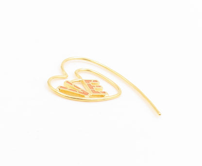 925 Sterling Silver Vintage Earrings Gold Plated Love Heart Wire Strings EG13762