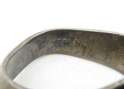 925 Sterling Silver  Vintage Oxidized Swirl Detail Bypass Ring Sz 9  RG10498