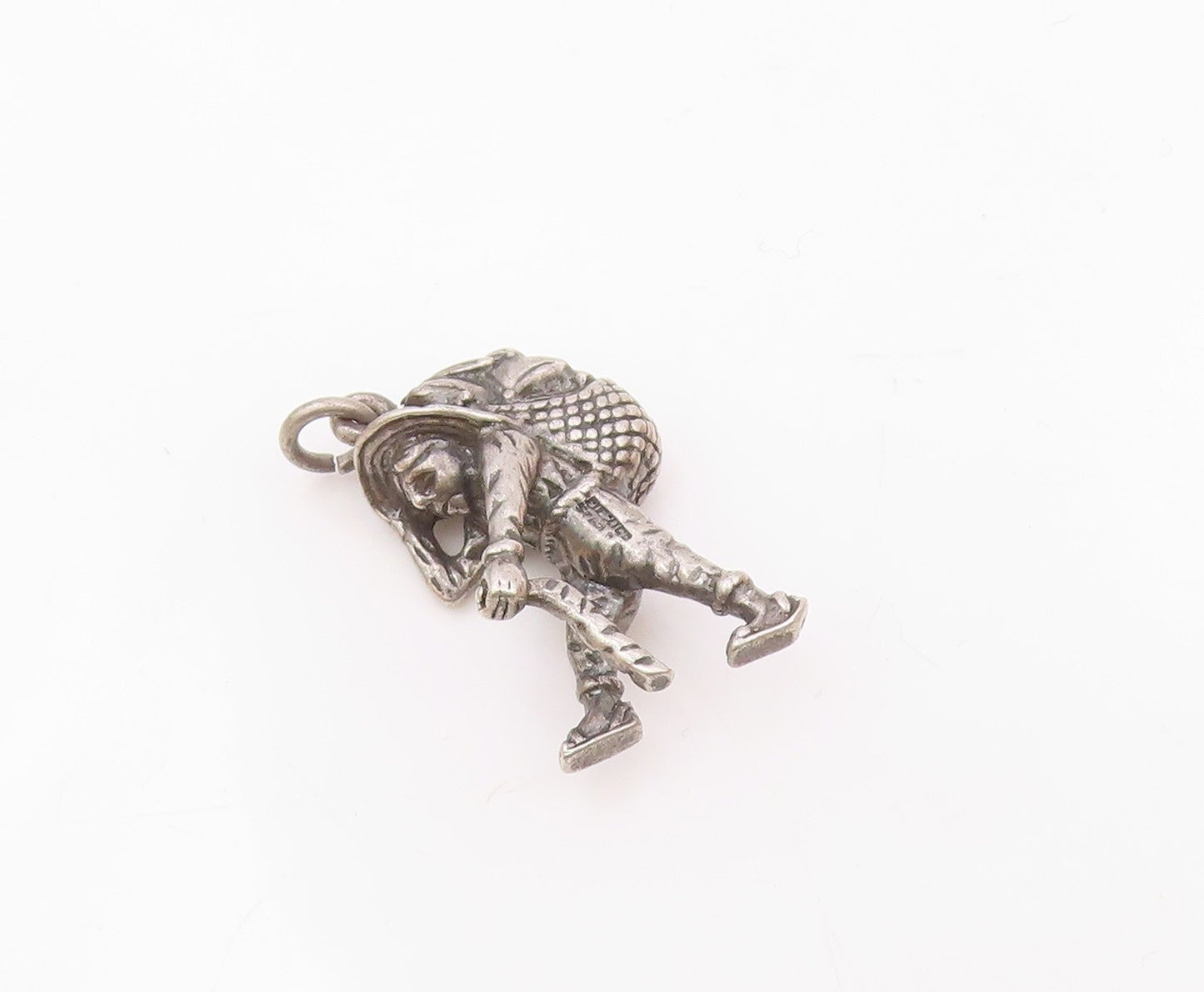 925 Silver  Vintage Walking Man With Sombrero Stick & Rebozo Pendant  PT21793