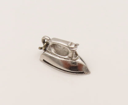 BEAU 925 Sterling Silver Vintage Minimalist Clothes Iron Charm Pendant PT21961